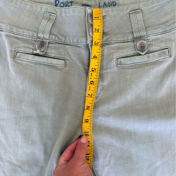 Pilcro high rise flare pants women’s size 27 green distressed wide leg stretchy - Picture 7 of 10